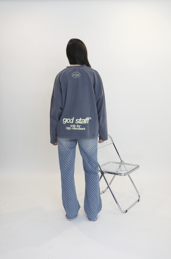 God Staff Blue Crewneck