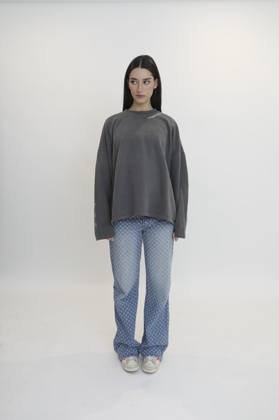 God Staff Grey Crewneck